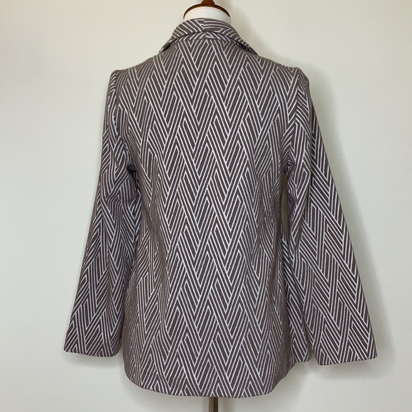 CHICO’S Diamond Pattern Shawl Texas Taupe Jacket S - Picture 5 of 8
